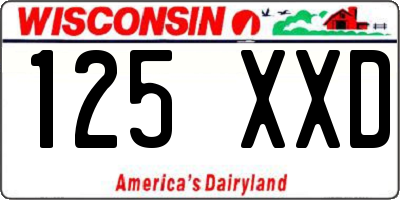 WI license plate 125XXD