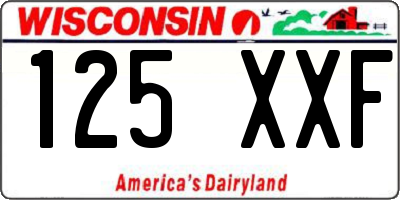 WI license plate 125XXF