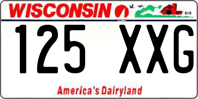 WI license plate 125XXG