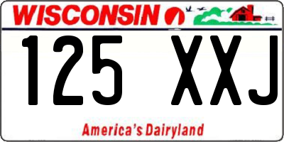 WI license plate 125XXJ
