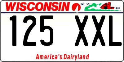 WI license plate 125XXL