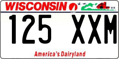 WI license plate 125XXM