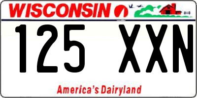 WI license plate 125XXN