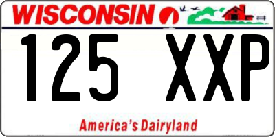 WI license plate 125XXP