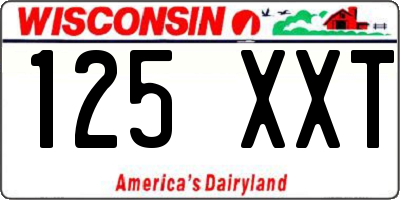 WI license plate 125XXT