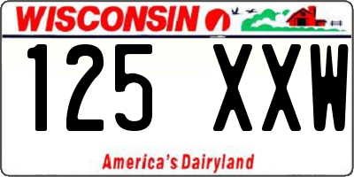 WI license plate 125XXW
