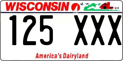WI license plate 125XXX