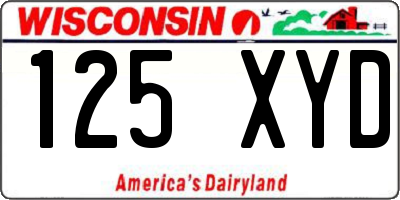 WI license plate 125XYD