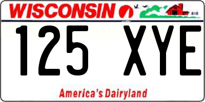 WI license plate 125XYE