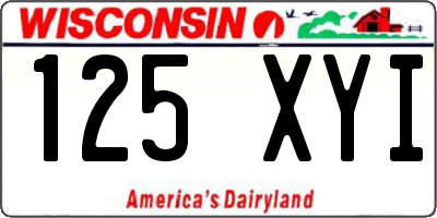 WI license plate 125XYI