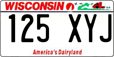 WI license plate 125XYJ