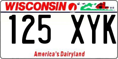 WI license plate 125XYK