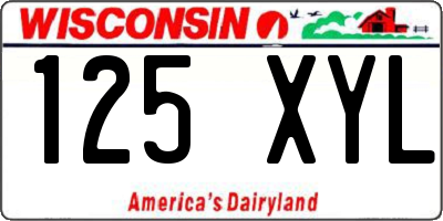 WI license plate 125XYL