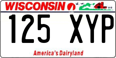 WI license plate 125XYP