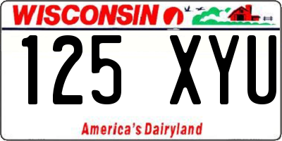 WI license plate 125XYU