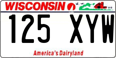 WI license plate 125XYW