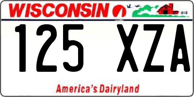 WI license plate 125XZA