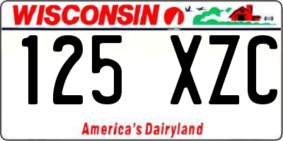 WI license plate 125XZC