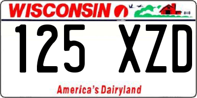 WI license plate 125XZD
