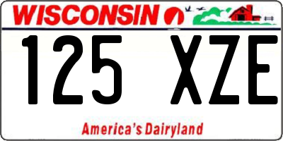WI license plate 125XZE
