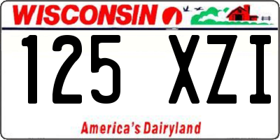 WI license plate 125XZI
