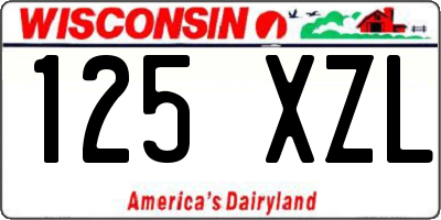 WI license plate 125XZL