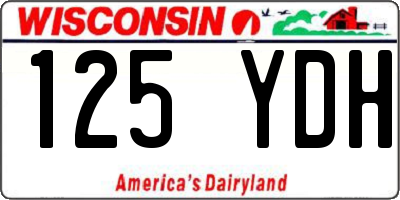 WI license plate 125YDH