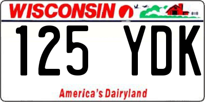 WI license plate 125YDK