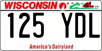 WI license plate 125YDL
