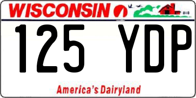 WI license plate 125YDP