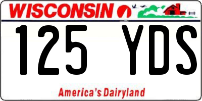 WI license plate 125YDS