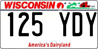 WI license plate 125YDY