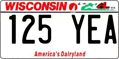 WI license plate 125YEA