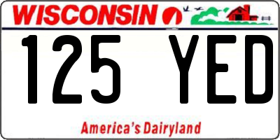 WI license plate 125YED