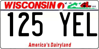 WI license plate 125YEL