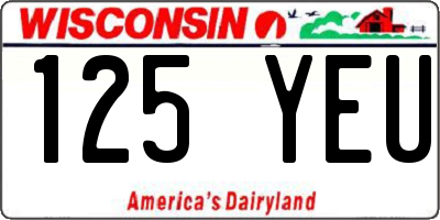 WI license plate 125YEU