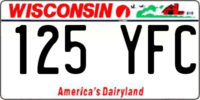 WI license plate 125YFC