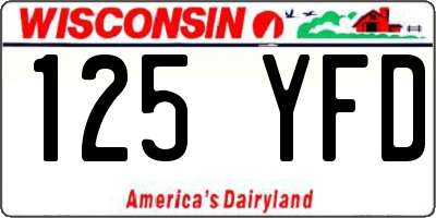 WI license plate 125YFD