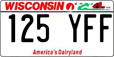 WI license plate 125YFF