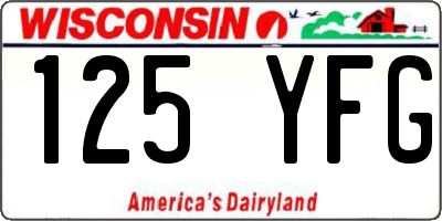 WI license plate 125YFG