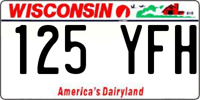 WI license plate 125YFH