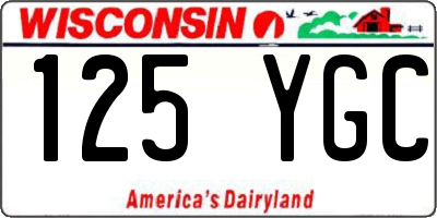 WI license plate 125YGC