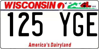 WI license plate 125YGE