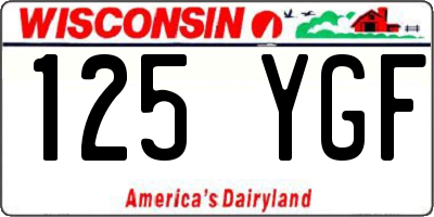 WI license plate 125YGF