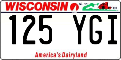 WI license plate 125YGI