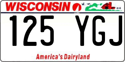 WI license plate 125YGJ