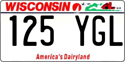 WI license plate 125YGL