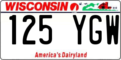 WI license plate 125YGW