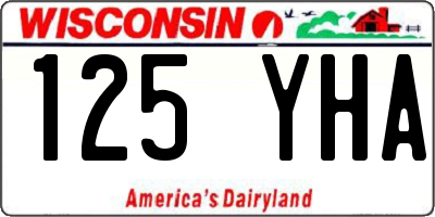 WI license plate 125YHA