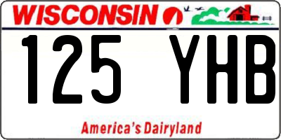 WI license plate 125YHB